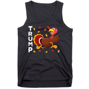 Thanksgiving Turkey Running Funny Anti Trump 2024 Tank Top