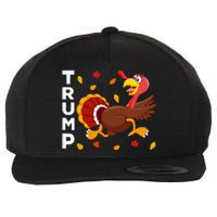 Thanksgiving Turkey Running Funny Anti Trump 2024 Wool Snapback Cap