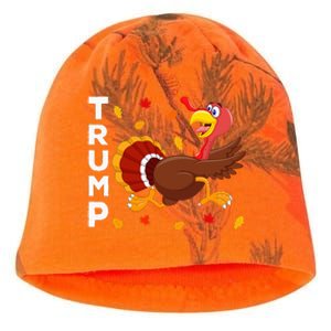 Thanksgiving Turkey Running Funny Anti Trump 2024 Kati - Camo Knit Beanie