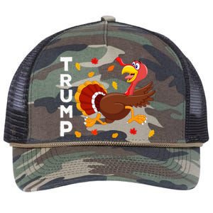 Thanksgiving Turkey Running Funny Anti Trump 2024 Retro Rope Trucker Hat Cap