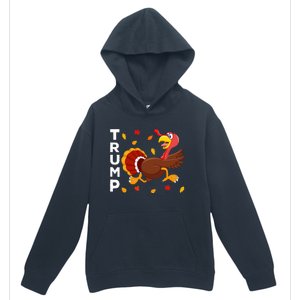 Thanksgiving Turkey Running Funny Anti Trump 2024 Urban Pullover Hoodie