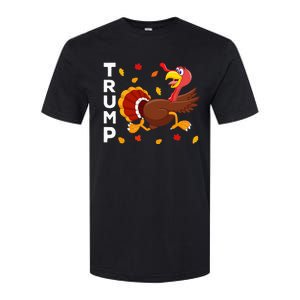 Thanksgiving Turkey Running Funny Anti Trump 2024 Softstyle CVC T-Shirt