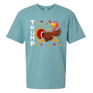 Thanksgiving Turkey Running Funny Anti Trump 2024 Sueded Cloud Jersey T-Shirt