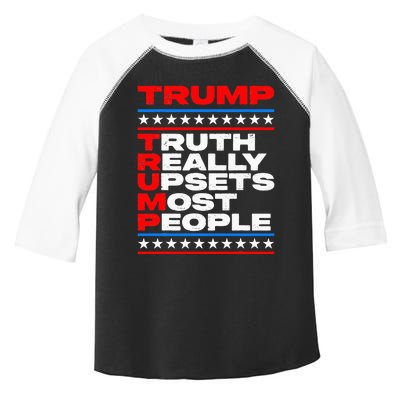 Trump Truth Really Upset Most People American Flag 2024 MAGA Toddler Fine Jersey T-Shirt