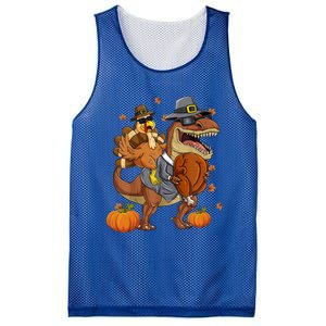 Thanksgiving Turkey Riding T Rex Dinosaur Toddler Boys Gift Mesh Reversible Basketball Jersey Tank