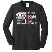 Trump Truth Really Upset Most People Trump 2024 America Flag Kids Long Sleeve Shirt