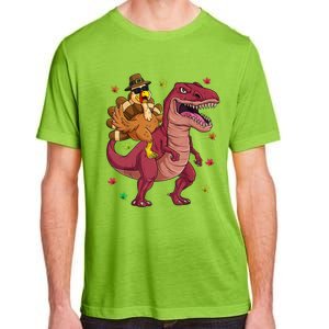 Thanksgiving Turkey Riding T Rex Dinosaur Toddler Boys Meaningful Gift Adult ChromaSoft Performance T-Shirt