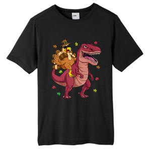 Thanksgiving Turkey Riding T Rex Dinosaur Toddler Boys Meaningful Gift Tall Fusion ChromaSoft Performance T-Shirt