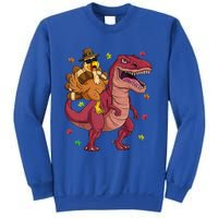 Thanksgiving Turkey Riding T Rex Dinosaur Toddler Boys Meaningful Gift Sweatshirt