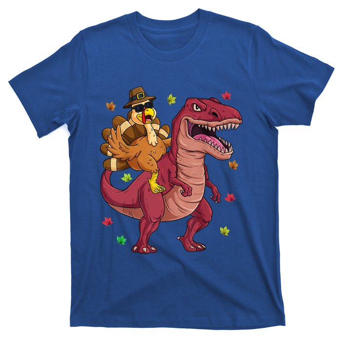 Thanksgiving Turkey Riding T Rex Dinosaur Toddler Boys Meaningful Gift T-Shirt