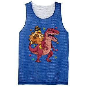 Thanksgiving Turkey Riding T Rex Dinosaur Toddler Boys Meaningful Gift Mesh Reversible Basketball Jersey Tank