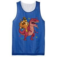 Thanksgiving Turkey Riding T Rex Dinosaur Toddler Boys Meaningful Gift Mesh Reversible Basketball Jersey Tank