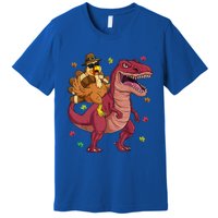 Thanksgiving Turkey Riding T Rex Dinosaur Toddler Boys Meaningful Gift Premium T-Shirt