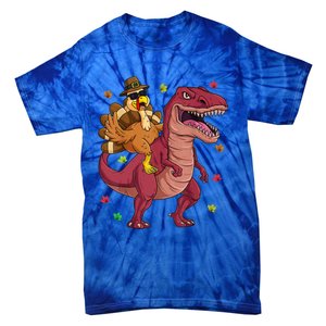 Thanksgiving Turkey Riding T Rex Dinosaur Toddler Boys Meaningful Gift Tie-Dye T-Shirt