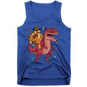 Thanksgiving Turkey Riding T Rex Dinosaur Toddler Boys Meaningful Gift Tank Top