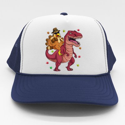 Thanksgiving Turkey Riding T Rex Dinosaur Toddler Boys Meaningful Gift Trucker Hat