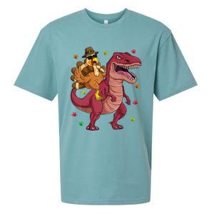 Thanksgiving Turkey Riding T Rex Dinosaur Toddler Boys Meaningful Gift Sueded Cloud Jersey T-Shirt