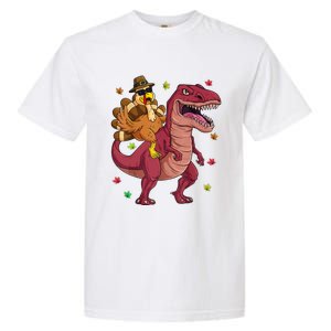 Thanksgiving Turkey Riding T Rex Dinosaur Toddler Boys Meaningful Gift Garment-Dyed Heavyweight T-Shirt