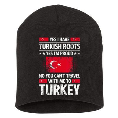 Turkey Turkish Roots Turkish Heritage Proud Turkish Flag Short Acrylic Beanie