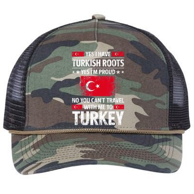 Turkey Turkish Roots Turkish Heritage Proud Turkish Flag Retro Rope Trucker Hat Cap