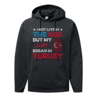 Turkey Turkish Roots Turkish Heritage Proud Turkish Flag Performance Fleece Hoodie