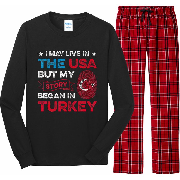 Turkey Turkish Roots Turkish Heritage Proud Turkish Flag Long Sleeve Pajama Set