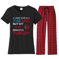 Turkey Turkish Roots Turkish Heritage Proud Turkish Flag Women's Flannel Pajama Set