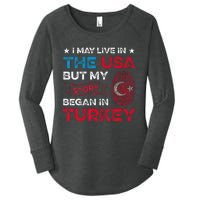 Turkey Turkish Roots Turkish Heritage Proud Turkish Flag Women's Perfect Tri Tunic Long Sleeve Shirt