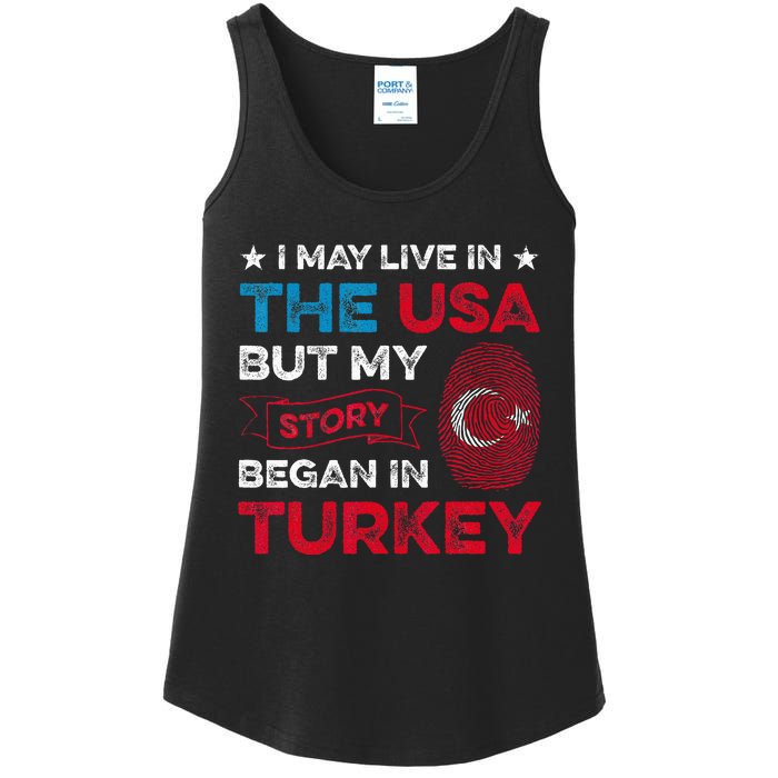 Turkey Turkish Roots Turkish Heritage Proud Turkish Flag Ladies Essential Tank