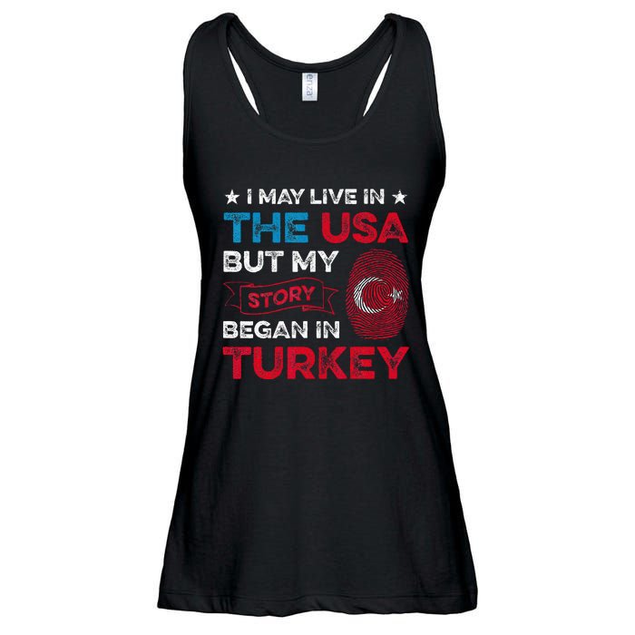 Turkey Turkish Roots Turkish Heritage Proud Turkish Flag Ladies Essential Flowy Tank