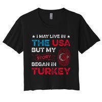 Turkey Turkish Roots Turkish Heritage Proud Turkish Flag Women's Crop Top Tee