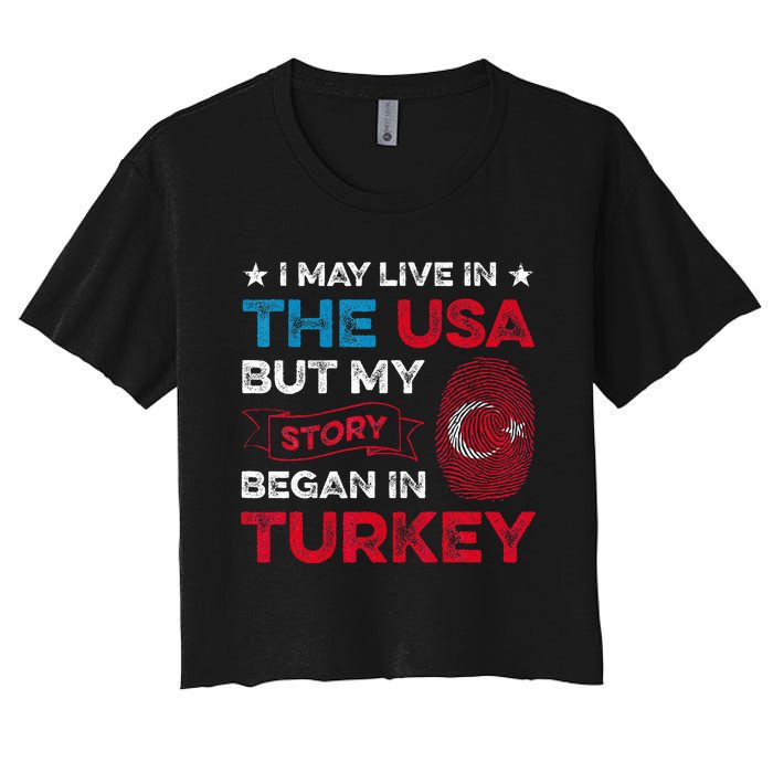 Turkey Turkish Roots Turkish Heritage Proud Turkish Flag Women's Crop Top Tee