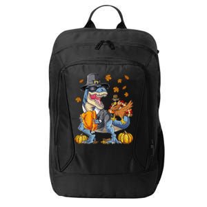 Thanksgiving Turkey Riding T Rex Dinosaur Toddler Boys Gift City Backpack