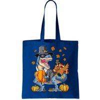 Thanksgiving Turkey Riding T Rex Dinosaur Toddler Boys Gift Tote Bag