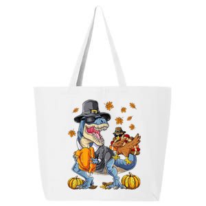 Thanksgiving Turkey Riding T Rex Dinosaur Toddler Boys Gift 25L Jumbo Tote