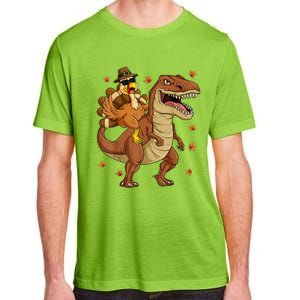 Thanksgiving Turkey Riding T Rex Dinosaur Toddler Boys Cute Gift Adult ChromaSoft Performance T-Shirt