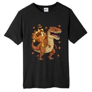 Thanksgiving Turkey Riding T Rex Dinosaur Toddler Boys Cute Gift Tall Fusion ChromaSoft Performance T-Shirt