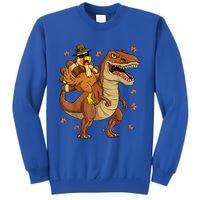 Thanksgiving Turkey Riding T Rex Dinosaur Toddler Boys Cute Gift Sweatshirt