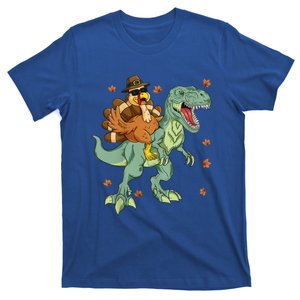 Thanksgiving Turkey Riding T Rex Dinosaur Toddler Boys Gift T-Shirt