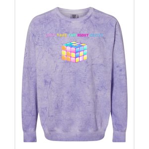 Take The Right Moves Fun Puzzle Cube Speed Games Lover Colorblast Crewneck Sweatshirt