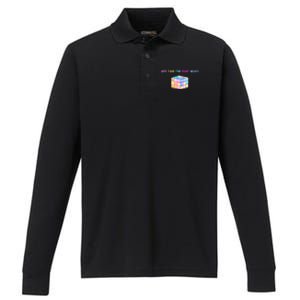 Take The Right Moves Fun Puzzle Cube Speed Games Lover Performance Long Sleeve Polo