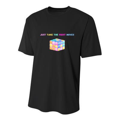 Take The Right Moves Fun Puzzle Cube Speed Games Lover Youth Performance Sprint T-Shirt