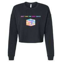 Take The Right Moves Fun Puzzle Cube Speed Games Lover Cropped Pullover Crew