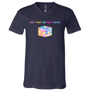 Take The Right Moves Fun Puzzle Cube Speed Games Lover V-Neck T-Shirt