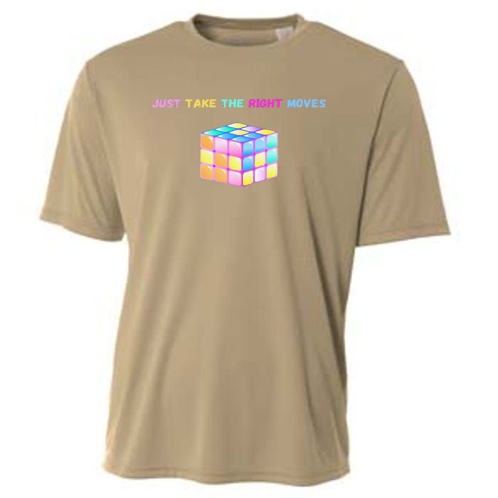 Take The Right Moves Fun Puzzle Cube Speed Games Lover Cooling Performance Crew T-Shirt