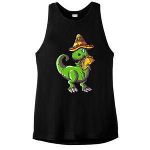 Tacosaurus T Rex Mexico Taco Dinosaurier Cinco de Mayo Gift Ladies PosiCharge Tri-Blend Wicking Tank