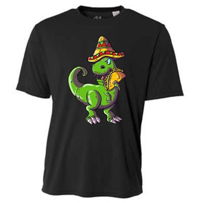 Tacosaurus T Rex Mexico Taco Dinosaurier Cinco de Mayo Gift Cooling Performance Crew T-Shirt