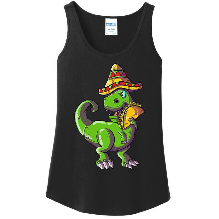 Tacosaurus T Rex Mexico Taco Dinosaurier Cinco de Mayo Gift Ladies Essential Tank