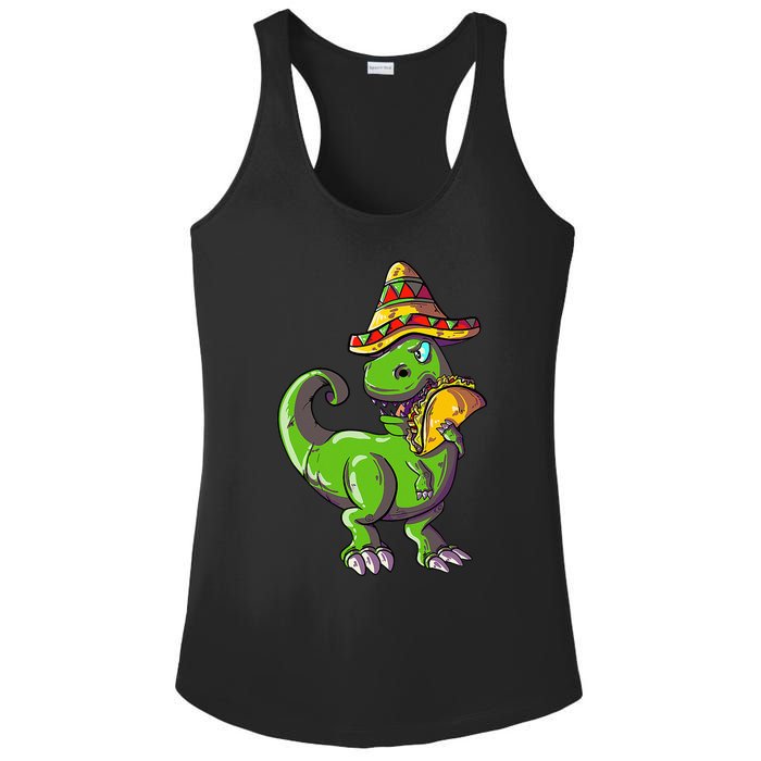 Tacosaurus T Rex Mexico Taco Dinosaurier Cinco de Mayo Gift Ladies PosiCharge Competitor Racerback Tank