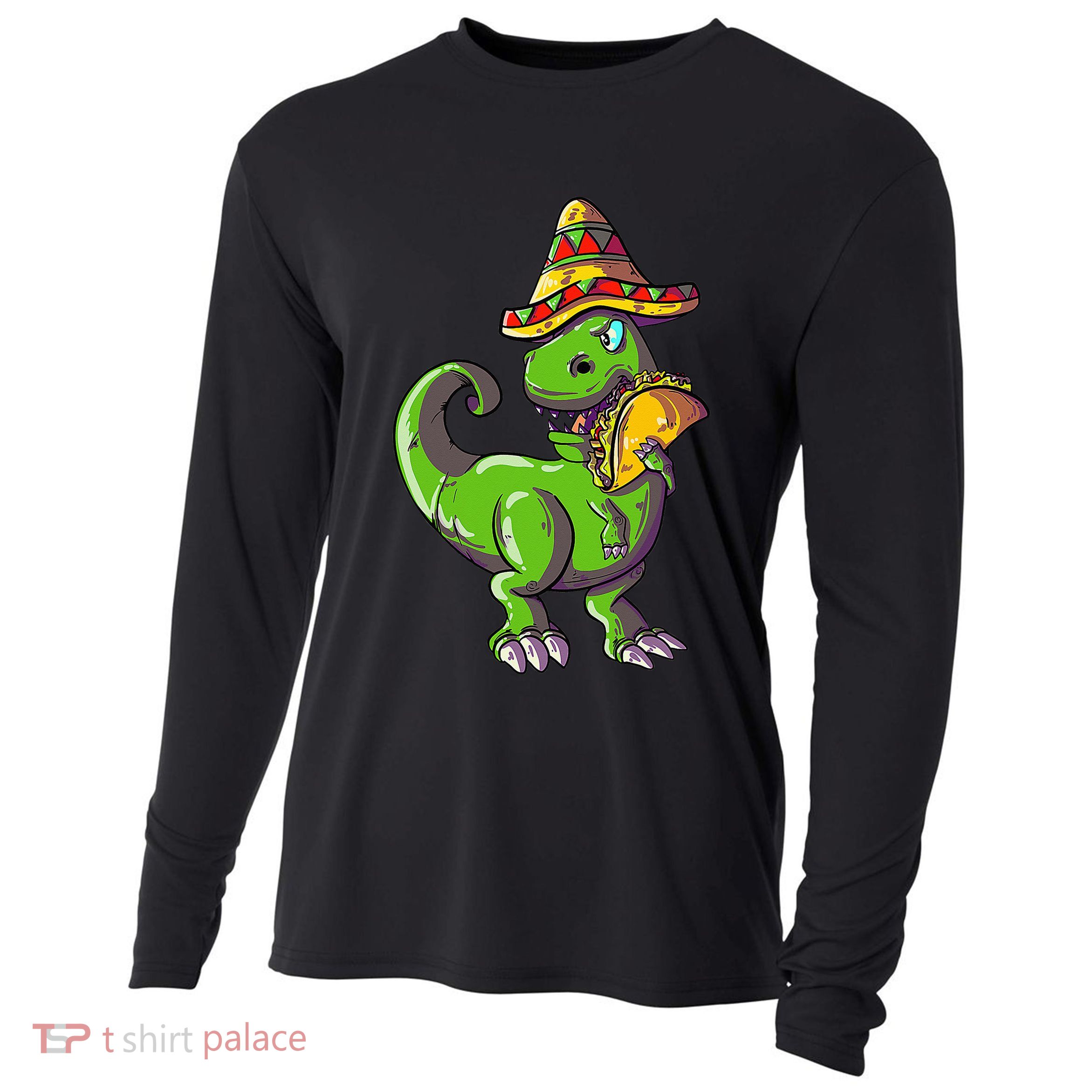 Tacosaurus T Rex Mexico Taco Dinosaurier Cinco de Mayo Gift Cooling Performance Long Sleeve Crew